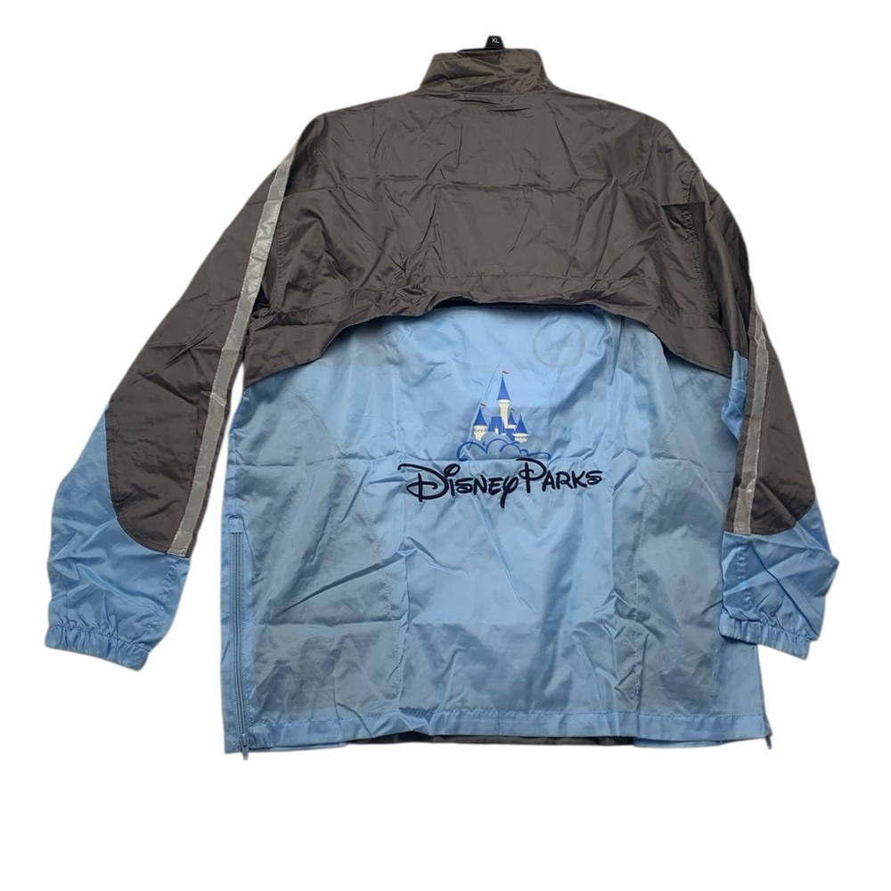 Disney Parks mens medium large gray jacket windbreaker castle rain coat vacation